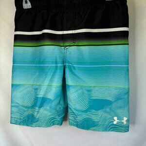 Under Armour Swim Shorts Black/Blue Boys Sz Lg